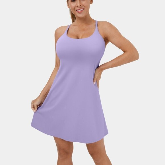 Halara Purple Everyday Cloudful Backless 2-in-1 Activity Dress Wannabe XS NWT - Picture 2 of 7